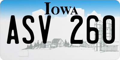 IA license plate ASV260