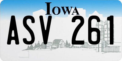 IA license plate ASV261