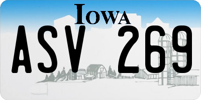 IA license plate ASV269
