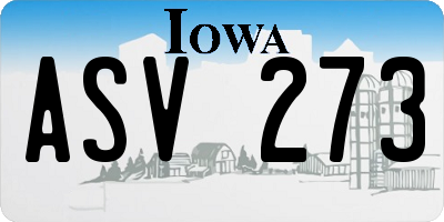 IA license plate ASV273