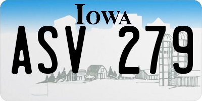 IA license plate ASV279