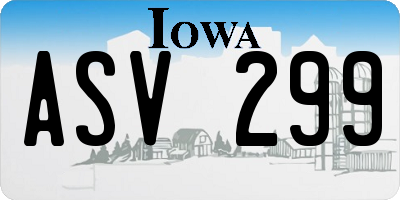 IA license plate ASV299