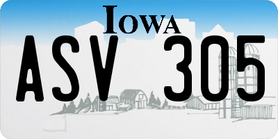 IA license plate ASV305