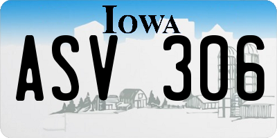 IA license plate ASV306
