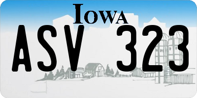 IA license plate ASV323
