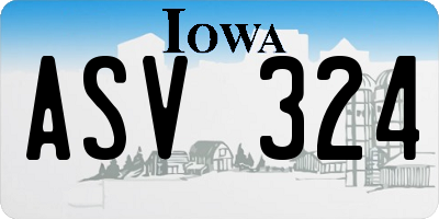 IA license plate ASV324