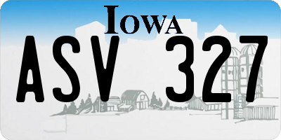 IA license plate ASV327