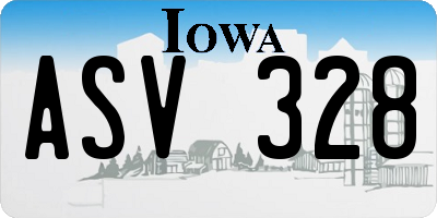 IA license plate ASV328