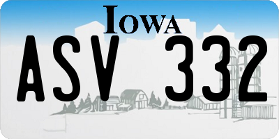 IA license plate ASV332
