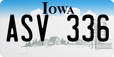 IA license plate ASV336
