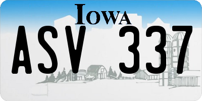 IA license plate ASV337