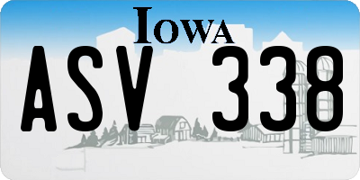 IA license plate ASV338