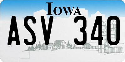 IA license plate ASV340