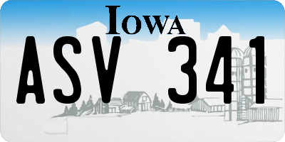 IA license plate ASV341