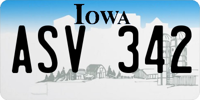 IA license plate ASV342