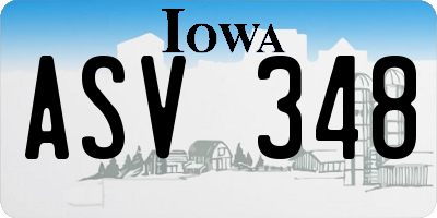 IA license plate ASV348