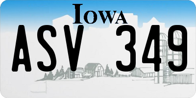 IA license plate ASV349