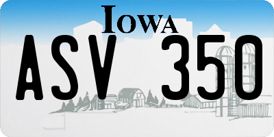 IA license plate ASV350