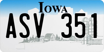 IA license plate ASV351