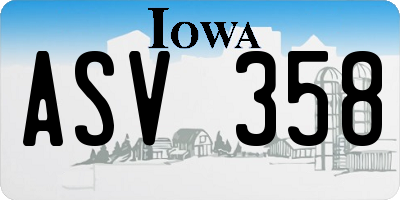 IA license plate ASV358