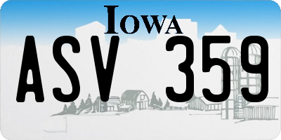 IA license plate ASV359
