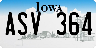 IA license plate ASV364