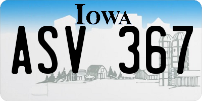 IA license plate ASV367