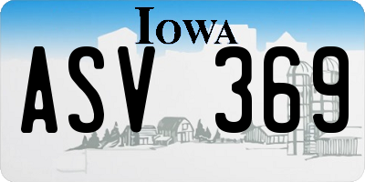 IA license plate ASV369