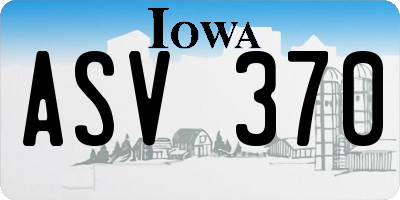 IA license plate ASV370