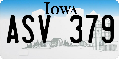 IA license plate ASV379