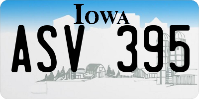 IA license plate ASV395