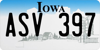IA license plate ASV397