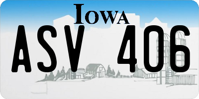 IA license plate ASV406