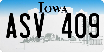 IA license plate ASV409