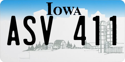 IA license plate ASV411