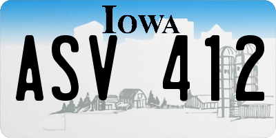 IA license plate ASV412