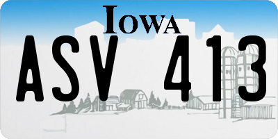 IA license plate ASV413