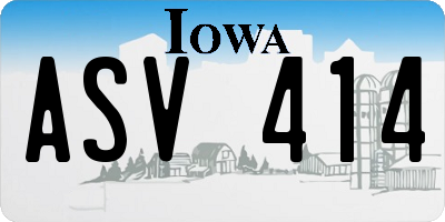IA license plate ASV414