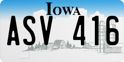 IA license plate ASV416