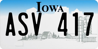 IA license plate ASV417