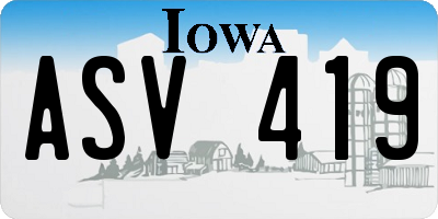 IA license plate ASV419