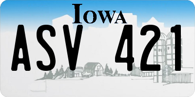 IA license plate ASV421