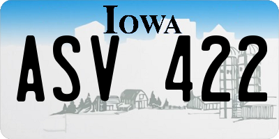 IA license plate ASV422