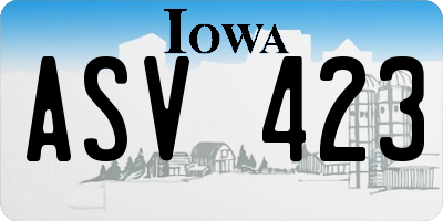 IA license plate ASV423