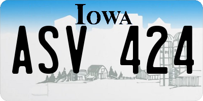 IA license plate ASV424