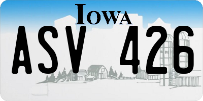 IA license plate ASV426