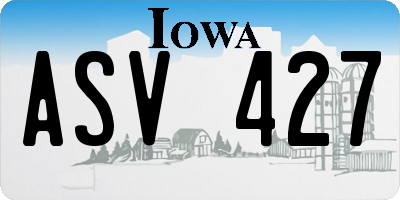IA license plate ASV427