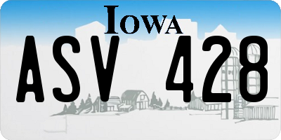 IA license plate ASV428
