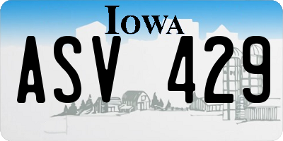 IA license plate ASV429