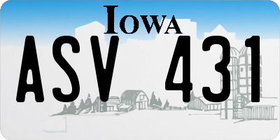 IA license plate ASV431